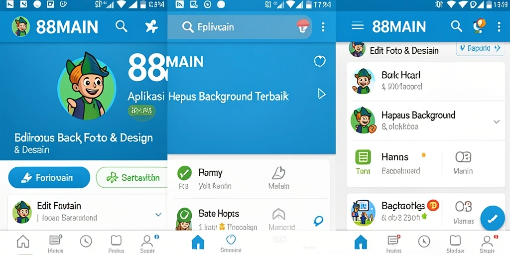 Tampilan antarmuka aplikasi Hapus Background 88MAIN yang intuitif.