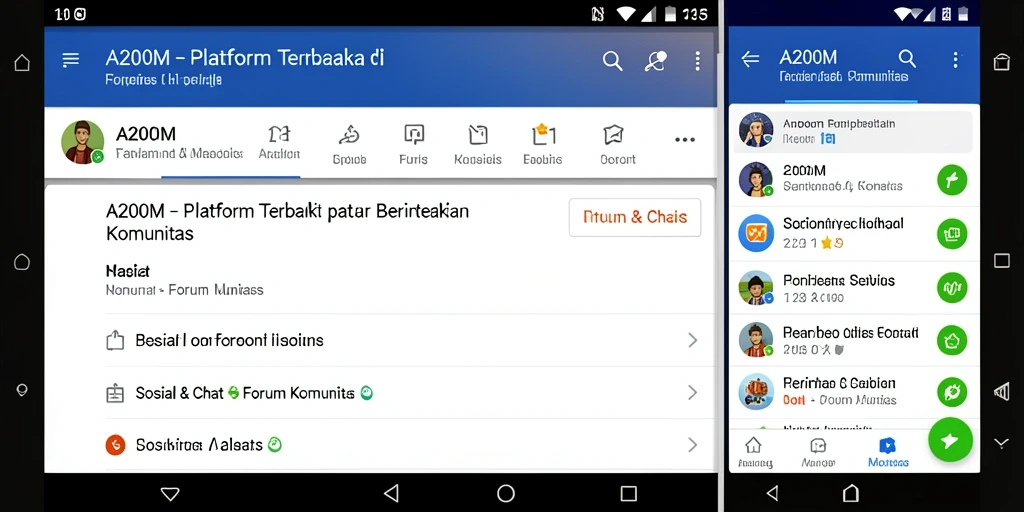 Tampilan antarmuka A200M yang interaktif dan menarik untuk Forum Komunitas.