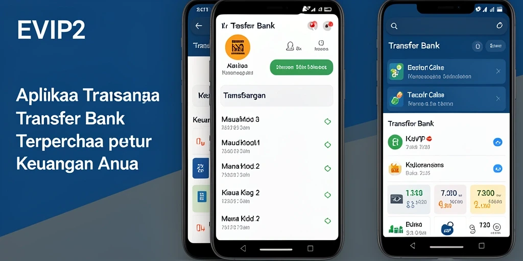 Tampilan antarmuka aplikasi EVIP2 yang memudahkan transfer bank.