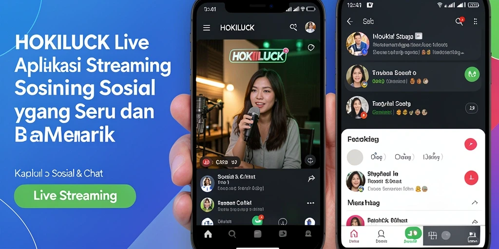 Antarmuka HOKILUCK yang menarik saat live streaming.