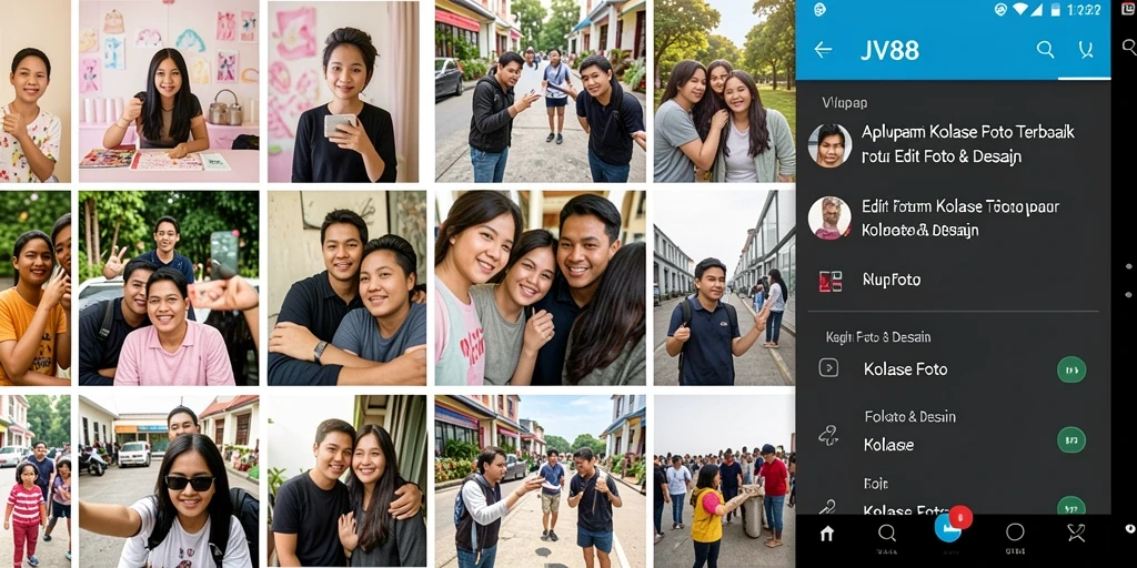 Tampilan antarmuka kolase foto JV88 yang menarik dan mudah digunakan.