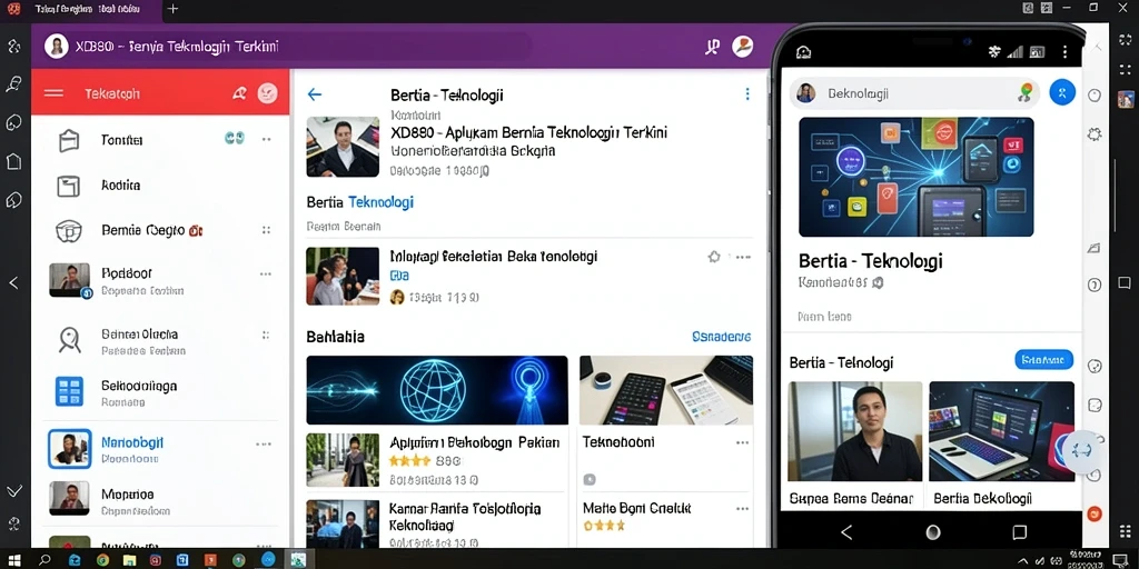 Tampilan antarmuka XD880 dengan fitur berita teknologi terbaru.